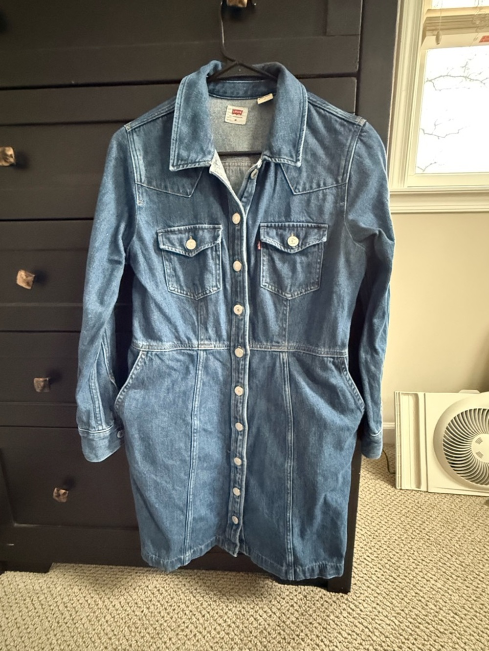 Levi's Button-Front Denim Dress Jacket in Dark Blue - Medium